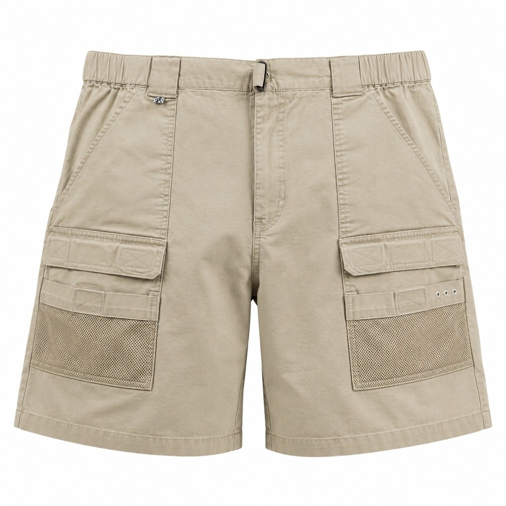 Columbia PFG Cargo Shorts Mens XL Khaki Cotton Blend Multi Pocket Hiking FM0072